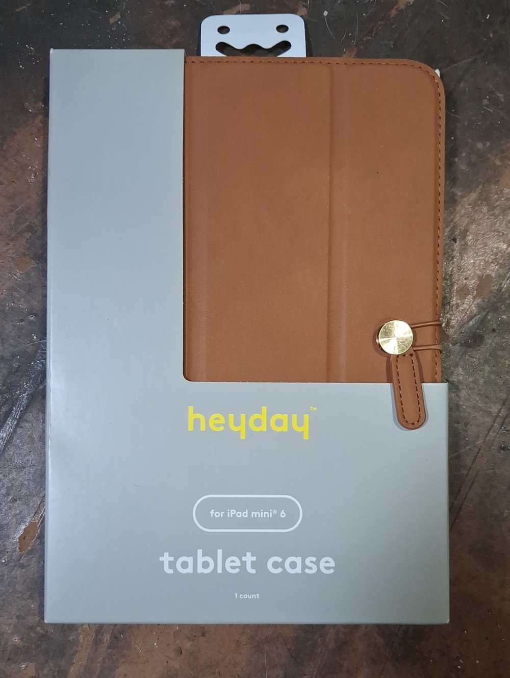 heyday Tan Tablet Case with Gold Snap for iPad mini